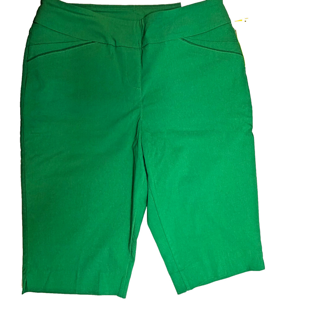 Westbound Green Pullon Park Ave Skimmer Capri Pants Women's 16 New NWT